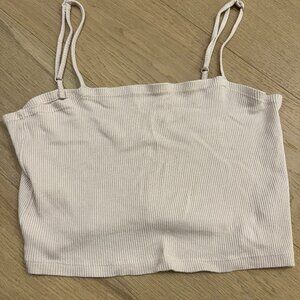 aerie seashell pink cropped tank- size s